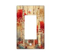 Autumn Forest Light Switch Cover Plates/Outlet Covers, Warm Orange Leaves for Home Décor, Thermoplastic Wall Plates, Standard Size Single Rocker