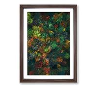Autumn Forest New Hampshire in Abstract Framed Print | A2 Walnut Framed Wall Art | Ready to Hang | Abstract Landscape Picture | Living Room Bedroom Lounge Office