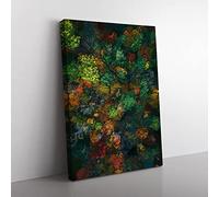 Autumn Forest New Hampshire In Abstract Modern Canvas Wall Art Print Ready to Hang, Framed Picture for Living Room Bedroom Home Office Décor, 60x40 cm (24x16 Inch)