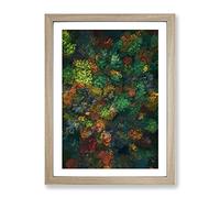 Autumn Forest New Hampshire In Abstract Modern Framed Print | A2 Oak Framed Wall Art | Ready to Hang | Abstract Landscape Picture | Living Room Bedroom Lounge Office
