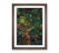 Autumn Forest New Hampshire In Abstract Modern Framed Print | A2 Walnut Framed Wall Art | Ready to Hang | Abstract Landscape Picture | Living Room Bedroom Lounge Office