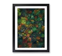 Autumn Forest New Hampshire In Abstract Modern Framed Wall Art Print, Ready to Hang Picture for Living Room Bedroom Home Office Décor, Black A3 (34 x 46 cm)