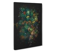 Autumn Forest New Hampshire Paint Splash Canvas Print | Gallery Wrapped 30mm Frame Wall Art | 30x20 inches | Ready to Hang | Modern Landscape Picture | Living Room Bedroom Lounge Office