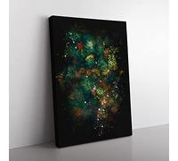 Autumn Forest New Hampshire Paint Splash Modern Canvas Wall Art Print Ready to Hang, Framed Picture for Living Room Bedroom Home Office Décor, 60x40 cm (24x16 Inch)