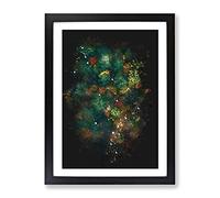 Autumn Forest New Hampshire Paint Splash Modern Framed Print | A2 Black Framed Wall Art | Ready to Hang | Modern Landscape Picture | Living Room Bedroom Lounge Office