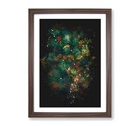 Autumn Forest New Hampshire Paint Splash Modern Framed Print | A2 Walnut Framed Wall Art | Ready to Hang | Modern Landscape Picture | Living Room Bedroom Lounge Office