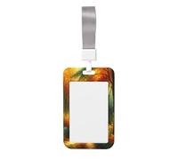 Autumn-Forest-Oil-Painting Abs Vertical Id Badge Holder, Name Badge with Clear Scanning Film