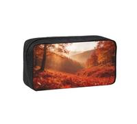 Autumn Forest Path Print Large Capacity Pencil Pouch Zipper Storage Bag