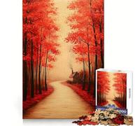 Autumn Forest Path Teenager Jigsaw Puzzles 1000 Pieces Brain Memory Restful Pleasure Tight Lock Meaningful Gift (38x26cm)