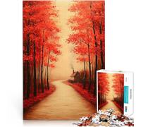 Autumn Forest Path1000 Piece Jigsaw Puzzles for Adults Jigsaw Educational Family Game is ideal as a gift for the whole family 38x26cm