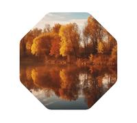 Autumn Forest Reflected in The Lake at Sunset Leather Coasters Set of 4 Non-Slip Heat Resistant Drink Coaster Waterproof Cup Mat Pad Bar Coasters for Home Office Decor Housewarming Gift