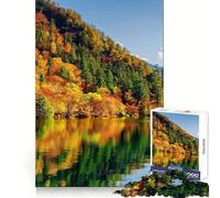 Autumn Forest Reflection Puzzle for Adults 1000 Pieces Critical Think Serene Escape Uniform Edges Festive Present (38x52cm)