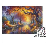 Autumn Forest Reflections Jigsaw Puzzles Puzzles for Adults Kids. 1000 Pieces Whimsical Challenge Toy Educational Game Home Decoration for Adults& Kids Age 14 Years Up 70x50cm/1000pcs