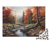 Autumn Forest Stream 100% Recycled Cardboard Autumn Stream 1000 Piece Jigsaw for Adults Unique Beautiful Decoration Puzzle 70x50cm/1000pcs