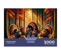 Autumn Forest Turkeys Sturdy Paper Pieces Ideal for Training Logical Thinking, Memory And Concentration in Free Time 52x38cm/1000pcs