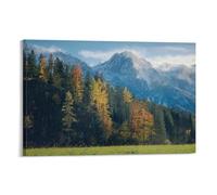 Autumn Forest Wall Art Rocky Mountain Landscape Poster with Colorful Fall Foliage Rustic Nature Print for Bedroom Or Living Room Decor Gift 20x30inch(50x75cm) Framed