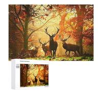 Autumn Forest with Stags, 1000 PCS Challenging Puzzle for Adults, Winter Activity Gift - for Detail-Focused Puzzlers