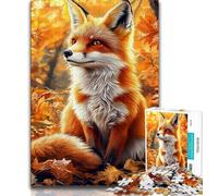 Autumn Fox Adult Jigsaw Puzzles 1000 Pieces,Family Game Stress Reliever Difficult Challenge Artists Collection,Fine Art (50x75cm)