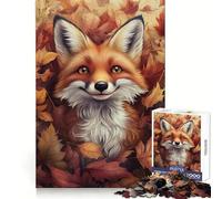 Autumn Fox Charm 1000 Pieces Puzzles for Adults Logic Practice Slow Leisure Clean Edges Meaningful Gift (38x52cm)