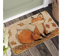 Autumn Fox Doormat, Cute Fox Door Mat for Outdoor & Indoor Entrance Fall Decor, Soft Non-Slip Waterproof Rugs, Easy Clean 29x17 Inch