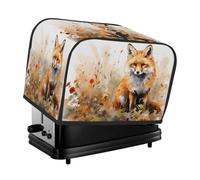 Autumn Fox Flowers Toaster Cover 2 Slice Toaster Cover, Dust Cover Kitchen Small Appliance Cover Women Gift