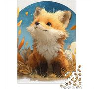 Autumn Fox Illustration-2 Jigsaw Puzzles Puzzle for Adults Kids. 1000 Pieces Whimsical Challenge Toy Educational Games Home Decoration for Educational Games Gifts 38x26cm/1000pcs