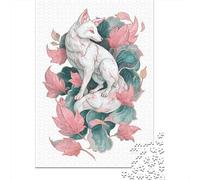 Autumn Fox Illustration Art Print Jigsaw Puzzles Puzzle for Adults Kids. 1000 Piece Great Gifts Challenge Toy Educational Games Home Decoration for Educational Games Gifts 52x38cm/1000pcs