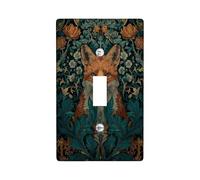 Autumn Fox Light Switch Cover Plates/Outlet Covers, Rustic Orange Animal Design for Home Decor, Thermoplastic Wall Plates, Standard Size Single Toggle
