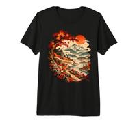 Autumn Fox Mountain Landscape Ukiyo E Fall Premium T-Shirt