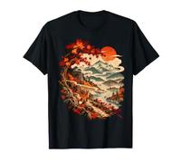 Autumn Fox Mountain Landscape Ukiyo E Fall T-Shirt