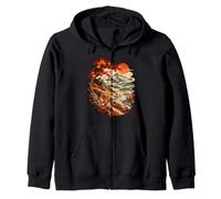 Autumn Fox Mountain Landscape Ukiyo E Fall Zip Hoodie