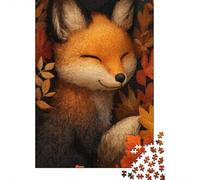 Autumn Fox Resting-1 Jigsaw Puzzles Puzzles for Adults Kids. 1000 Piece Impossible Challenge Toy Educational Game Home Decoration for Adults& Kids Age 14 Years Up 52x38cm/1000pcs