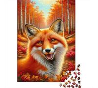 Autumn Fox Wall Art Print 1000-Piece Puzzle for Adults, 70x50cm/1000pcs, Smooth White Card with Reduced Dust; Shared Family Time Around The Table
