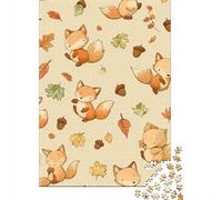 Autumn Foxes Pattern-2 Jigsaw Puzzles Puzzle for Adults Kids. 1000 Pieces Whimsical Challenge Toy Educational Game Home Decoration for Educational Games Gifts 52x38cm/1000pcs