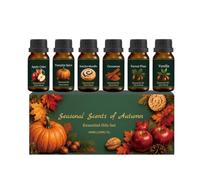 Autumn Fragrance Oils Gift Set for Diffuser Humidifier Massage (1set) | Scented Oils for Oil Diffusers , Seasonal Long Lasting, Set for Soap & Candle Making, Living Room Bedroom, Hotel Party