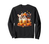 Autumn French Bulldog Trio Pumpkin Spice Halloween Frenchie Sweatshirt