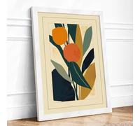 Autumn Fruit & Foliage Botanical Framed Wall Art Print A2 (59.4×42cm) White, Wall Decor for Living Room, Bedroom, Office & Home, Ready to Hang, Art Gift
