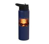 Autumn Full Moon Forest Landscape Falling Leaves Stainless Steel Insulated Water Bottle