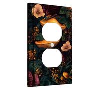 Autumn Fungi Light Switch Cover Plate/Outlet Covers, Warm Orange Mushrooms for Wall Decor, Thermoplastic Wall Plates, Standard Size Single Duplex Outlet
