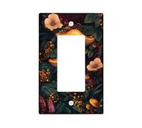Autumn Fungi Light Switch Cover Plate/Outlet Covers, Warm Orange Mushrooms for Wall Decor, Thermoplastic Wall Plates, Standard Size Single Rocker