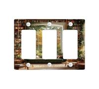 Autumn Garden Light Switch Cover Plates/Outlet Covers, Deep Green Cozy Sofa in Literary Haven, Thermoplastic Wall Plates, Standard Size 3 Gang Wall Plate
