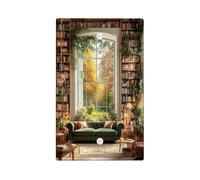 Autumn Garden Light Switch Cover Plates/Outlet Covers, Deep Green Cozy Sofa in Literary Haven, Thermoplastic Wall Plates, Standard Size Blank Cover Plate