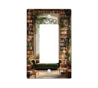 Autumn Garden Light Switch Cover Plates/Outlet Covers, Deep Green Cozy Sofa in Literary Haven, Thermoplastic Wall Plates, Standard Size Single Rocker
