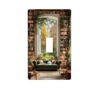 Autumn Garden Light Switch Cover Plates/Outlet Covers, Deep Green Cozy Sofa in Literary Haven, Thermoplastic Wall Plates, Standard Size Single Toggle