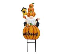 Autumn Garden Stakes Outdoor | Halloween Stakes Metal Gnome Witch - Holiday Keepsake Autumn Dwarf Decor Outdoor Halloween Autumn Home Lawn Garden Add Attention Made of Durable Materials