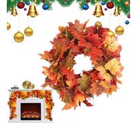 Autumn Garland, 5.7Ft Maple Leaves Garland with LED Lights, Thanksgiving Decorations Home Decor for Christmas Fireplace Mantle Living Room Indoor Porch Yard Garden Patio