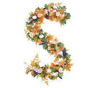 Autumn Garland Autumn Decor - Artificial Leaves Berries Pumpkins Door Decoration | Thanksgiving Table Centerpieces Garland, Holiday Decoration Vine for Home, Entrep