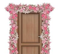 Autumn Garland, Autumn Pink Maple Pumpkin Wreath Indoor Decor 5.7ft, Seasonal Wreath Decorations for Thanksgiving Wedding Bedroom Harvest Window Farmhouse