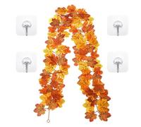 Autumn Garland Decoration, Rural Autumn Wreath, Maple Leaves Garland for Fireplace, Entrance, Halloween, Mantle