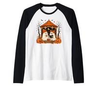Autumn Ghosts Cozy Reading Spooky Season Raglan Baseball Tee
